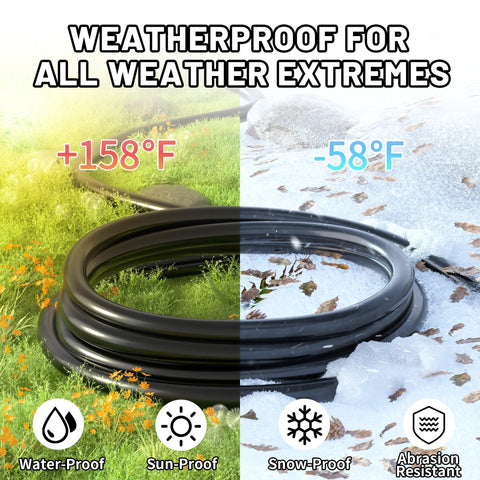 Heavy Duty 16AWG 3 Conductor Indoor Outdoor Extension Cord 10 Ft Waterproof With 3 Prong Grounded Plug, weatherproof durability