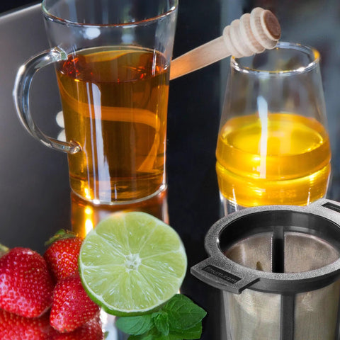 Reusable Stainless Steel Coffee And Tea Infusing Mesh Brewing Basket Medium Black Brew Nerd Approved near fruits and drinks