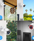 4 Pack 2MP 1080P HD TVI Security Cams Outdoor Indoor IP67 Weatherproof Bullet CCTV With 36 LEDs Night Vision Up To 120Ft