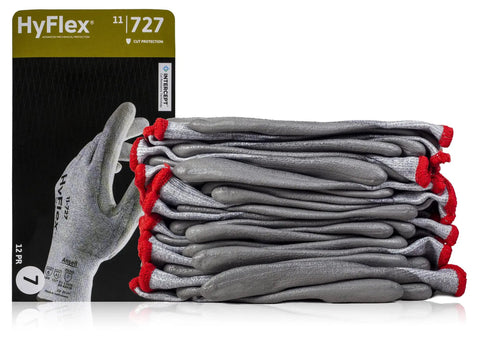 Cut Resistant Nylon Spandex Work Gloves For Machinery And Auto Shops Intercept Tech Safety Flexible Grip For All Day Comfort Heavy Duty Warehouse And Mechanics Gear Size XL Grey 12 Pairs in packaging