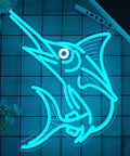 Blue Marlin Neon Sign Dimmable Led Wall Light For Home Decor Ocean Theme Coastal Wall Art USB Powered Dimmer Switch