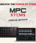 MPC Stems standalone and desktop interface with Dope Beat Making MIDI Controller With 16 Velocity Sensitive RGB Pads And Aftertouch, MPC Software Integration, Assignable Touch Strip, LCD Display, USB Powered, 8 Banks Of Pads For Expressive Windows And Mac Music Production.