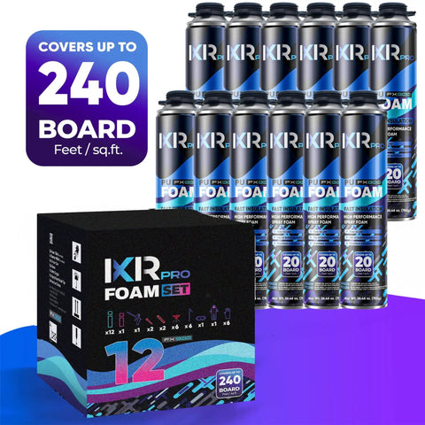 12 Pack Spray Foam Insulation Kit With Foam Gun And Cleaner delivers high performance spray foam cans for thermal insulation.