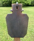 12 Inch Tall IDPA IPSC Steel Shooting Target with 3/8 Inch AR500, Unpainted Hanger Target and 2x4 Topper Hook