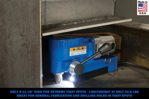 Ultra Low Profile Right Angle Magnetic Drill Fabricator Kit 25 Lbs Lightweight with excellent visibility for tight spots.