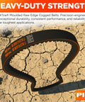 Cogged V Belt One Half Inch Wide 70 OC Industrial Drive Belt For Beefy High HP Applications, Compressors, Pumps, Fans, Vacuum Pumps, Blowers, Generators, Heat Exchangers, And Heavy Duty Equipment in black