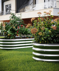 Galvanized Metal Raised Garden Bed Kit 4x2x1 Ft Outdoor Planter Box For Veggies And Flowers, weatherproof, customizable on patio.