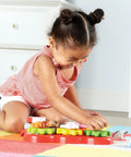 Toddler playing with Toddler Sensory Gear Board Toy Set for Preschool STEM Fun Build and Spin Kid Friendly Barnyard Animals.
