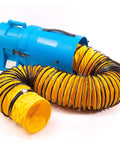 8 Inch 1/3 HP High Pressure Axial Blower Fan For Ventilation With 25 Foot Hoses And Canister Delivers 1000 CFM Beastly Airflow