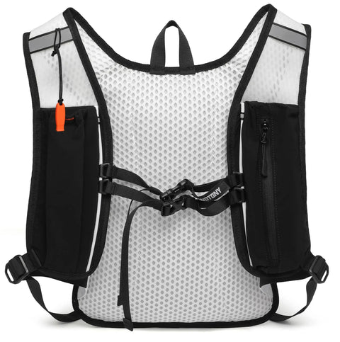 Lightweight Hydration Backpack With 2L Or 3L Water Bladder For Cycling, Hiking, Rave And Day Trips, White Daypack, Breathable Back Panel