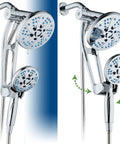 High Pressure Rainfall Shower System Featuring 48 Modes With 6 Inch Rain Head And Handheld 3 Way Combo Anti Clog Nozzles