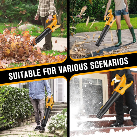 Powerful Cordless Leaf Blower For DeWalt 20V Max Battery, 500 CFM 150 MPH, 5 Speed Modes used in various scenarios