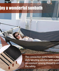 Anti Flip 12 Foot Hammock With Large 450 Pound Capacity Iron Spreader Bar And Nylon Rope for relaxing outdoors on patio
