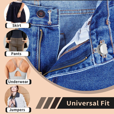 Go-To Heavy Duty Metal Hooks And Eyes Closure Set For Jeans, Denim, Trousers And Lingerie Repairs, close-up installation