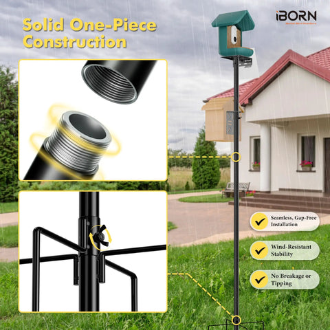 Smart Bird Feeder Pole Mounting Kit For Outdoors With 1 Inch Pole Includes 2 Mounting Brackets And 5 Prong Stabilizer Universal Mount Bracket For Camera Feeder Or Birdhouse
