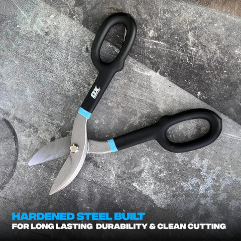 Heavy Duty 10 Inch Straight Cut Tin Snips With No Sweat Comfort Grip Handle For Cutting Aluminum Sheet Metal Roofing Ductwork And Iron Pro Workhorse Shears That Slice Clean