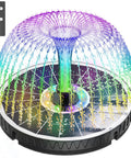 Remote Control Solar Water Fountain With IR Remote, No Wiring Needed, 6W Solar Pump, showcasing rainbow spray and remote