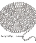 Beaded Ball Pull Chain Extension for Roller Shades and Window Blinds, 10 Feet Silver Bead Chain, 4.5mm Diameter displayed