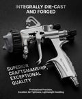 Straight Up Precision Two Component Hvlp Spray Gun One To One Mixing For Lab And Diy Work Compatible With Pressurized Paint Cans, stainless steel build.