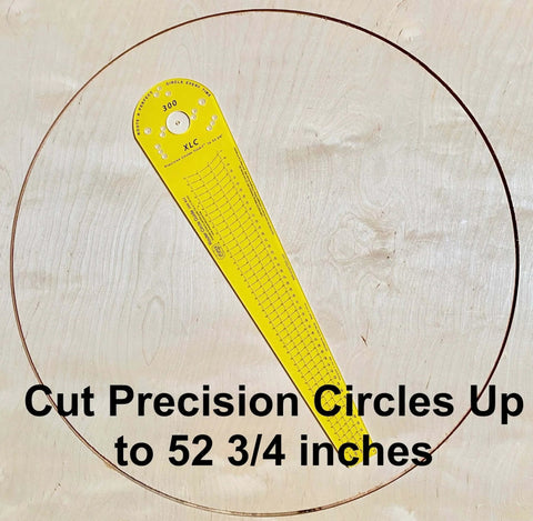 Circle Cutter Router Jig For Precise Circle Cutting From 7 To 52.75 Inches shown with measuring scale