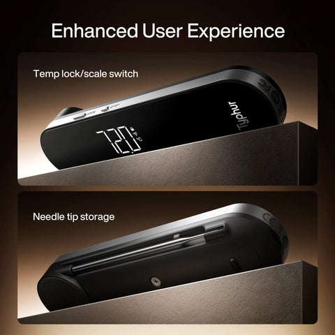 InstaProbe Core Instant Read Meat Thermometer with temp lock scale switch and needle tip storage, enhanced user experience