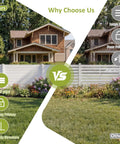 Comparison of Lightweight PVC Privacy Fence Panels Set 48W By 45.4H Inches vs competitor, highlighting small gaps and strong privacy.