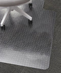 Clear Office Chair Mat With Lip For Flat Pile Carpets Extended Under Desk Coverage 53 By 45 Inches No Slip Smooth Glide Vin