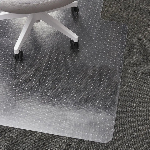 Clear Office Chair Mat With Lip For Flat Pile Carpets Extended Under Desk Coverage 53 By 45 Inches No Slip Smooth Glide Vin