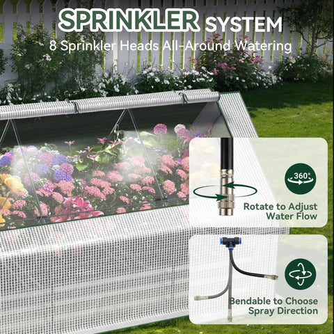 Raised Garden Bed With Self Watering System 8x4x1 Ft Elevated Planter Boxes Outdoor With PE Cover Galvanized Raised Beds For Vegetables, Flowers, Backyard And Patio, Low Maintenance Moisture Control For A Greener Harvest