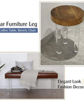 Wood-topped tables with 16 Inch Clear Acrylic Furniture Leg Set Of 4 For Coffee Tables Desks And Benches Modern Transparent Replacement Legs