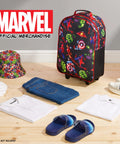 Spiderman Avengers kids carry-on luggage with vibrant superheroes design, featuring foldable and lightweight construction, perfect for young travelers.