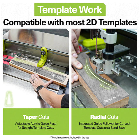 Dead Solid L Fence Extender Kit Xt4 For Table Saws And Bandsaws With Clear Acrylic Sight Window and adjustable acrylic guide plate for taper cuts.