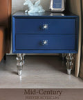 Blue nightstand with 6.9 Inch Clear Acrylic Furniture Legs Set Of 4 Modern Tapered Sofa Cabinet TV Stand Feet With Chrome