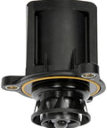 Turbocharger Diverter Valve Drop In Replacement For Audi And Volkswagen Models, shown in black plastic with gasket.