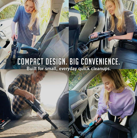People using Portable Cordless Car Vacuum Tiny But Mighty 4 In 1 Mini Handheld With 19500 Pa Suction in different settings
