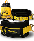 Beaver Tail Bolt Bag Combo For Ironworkers And Linemen 39 To 58 Inch Safety Belt With Heavy Duty Canvas Bolt Bag Cushioned