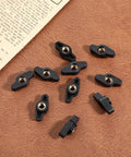 10 Piece Super Grippy Black Wing Knobs With 1/4-20 Threads For T-Track Jigs And Feather Boards on a textured surface.