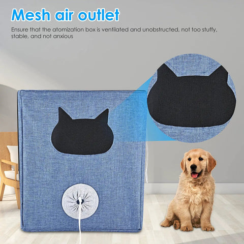 100L Pet Oxygen Chamber Cage And Incubator For Dogs Cats Puppies And Kittens, mesh air outlet detail with foldable design