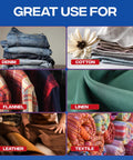 Various fabrics such as denim, cotton, flannel, linen, leather, and textile suitable for Permanent Fabric Glue For Clothes And Crafts That Binds Strong, Flexible And Washable, Sticks Like A Boss For Rhinestones, Patches, Denim, Leather, Polyester, Flannel And More, Quick Dry, Clear Finish, Budget Friendly.