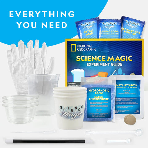 Magic Chemistry Kit For Kids With 10 Mind Blowing Tricks, STEM Projects And Science Experiments packaging and contents