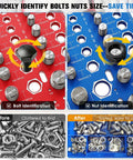 82 Nut And Bolt Thread Checker Kit With Standard And Metric Gauges For The Garage Or Shop, showcasing bolt and nut identification
