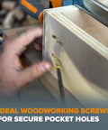 Using Pocket Hole Screws Set One And A Half Inch Coarse Thread 250 Pack for secure wood joinery in cabinet project