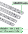 Metal Straight Edge Ruler Set With 4 Stainless Steel Rulers In 6 Inch, 8 Inch, 12 Inch And 14 Inch For Your Drafting, Drawing, And DIY Projects