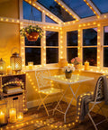 Rechargeable 33Ft 100LED Copper Wire String Lights With Timer And 13 Modes Waterproof Portable Camping Lights decorating patio