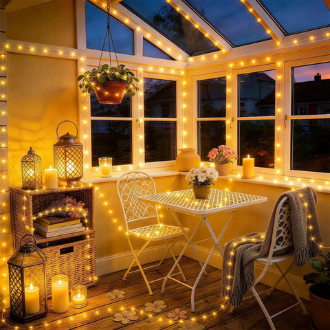 Rechargeable 33Ft 100LED Copper Wire String Lights With Timer And 13 Modes Waterproof Portable Camping Lights decorating patio