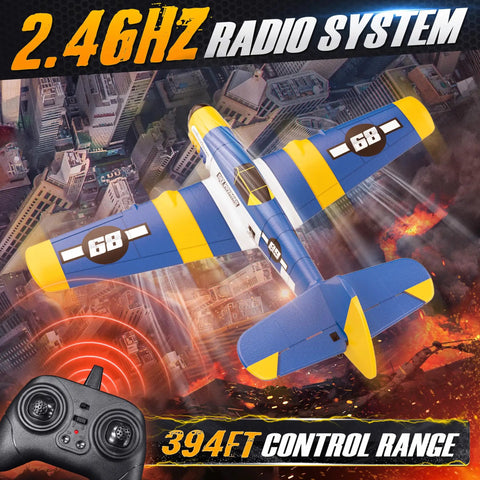HQ089 RC Plane For Kids And Adults Easy To Fly Remote Control Airplane and Helicopter with cityscape background