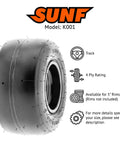 11x7.10-5 Go Kart Tire Pair Race Slicks 4 Ply Durable Puncture Resistant Track Tire With Low Profile Design For Controlled Slides And Stable Handling On 5 Inch Rims Set Of Two, showing side profile with product details and icons