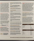 Back label of Universal Tung Oil Sealer Base Coat For Wood 1 Gallon, showing instructions and safety information.