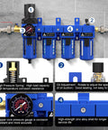 Three Eighth Inch NPT Compressed Air Filter Regulator Lubricator Combo With Dryer And Oil Water Separator installation guide