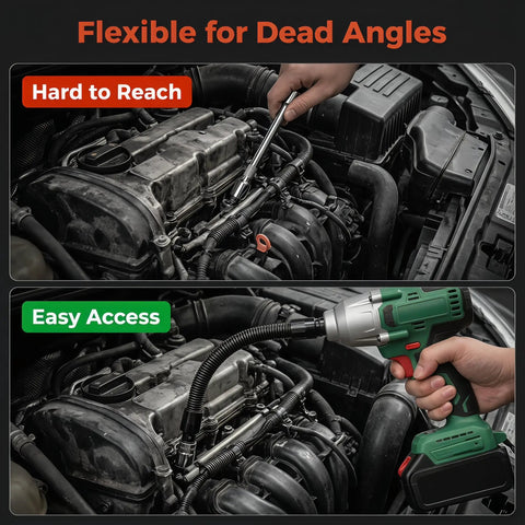 Secure Socket Locking 360 Degree Flexible Wrench Extension Rod For Workin In Tight Spots used in car engine repair